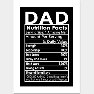 Fathers Day Dad Nutrition Facts Posters and Art